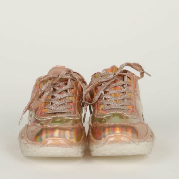 LAST PAIR! Rose Gold Holographic Sneakers - Picture 3 of 5